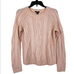 H&M Pink Cable-Knit Sweater - Medium
